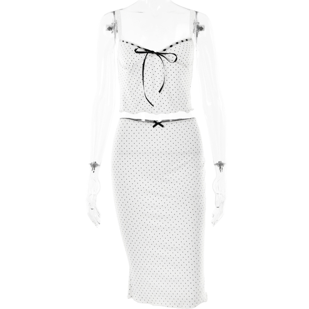 Designsoo Strapless Crop Top with Mini Skirt Set