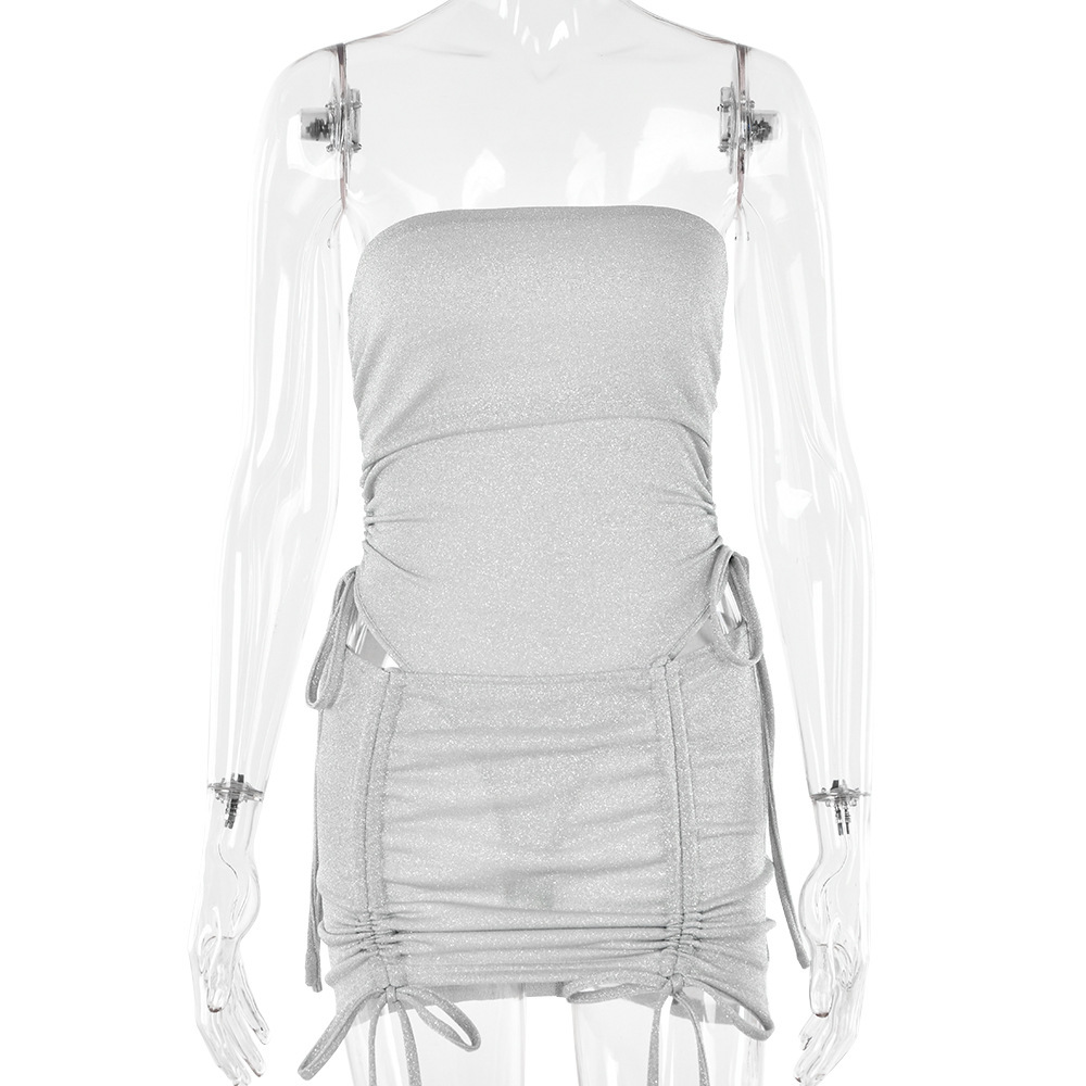 Designsoo Drawstring Belt Fitted Bodycon Dress