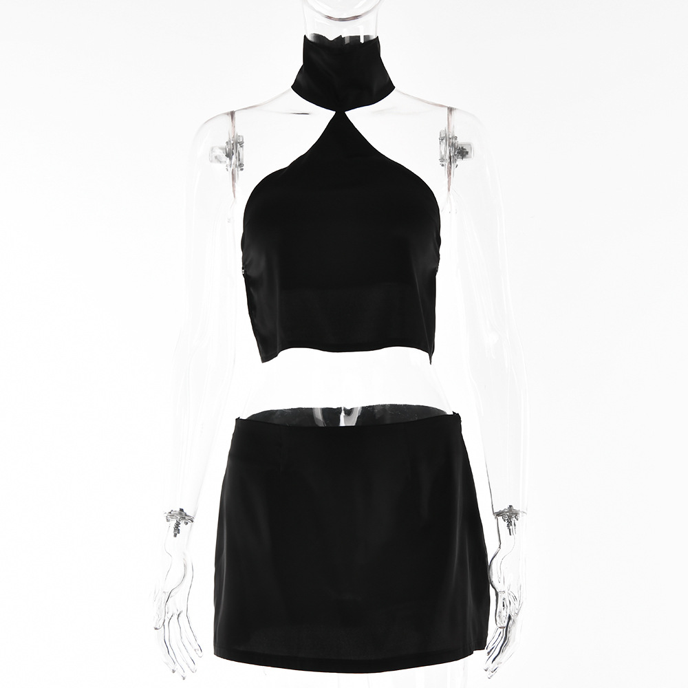 Designsoo Sexy Backless High-Slit Two-Piece Set