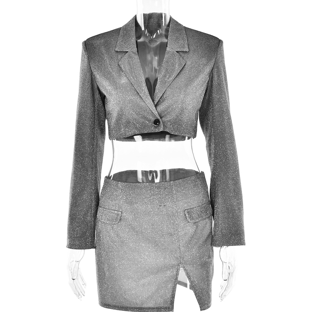 Designsoo Stylish Sexy Chic Fitted Skirt Suit Set