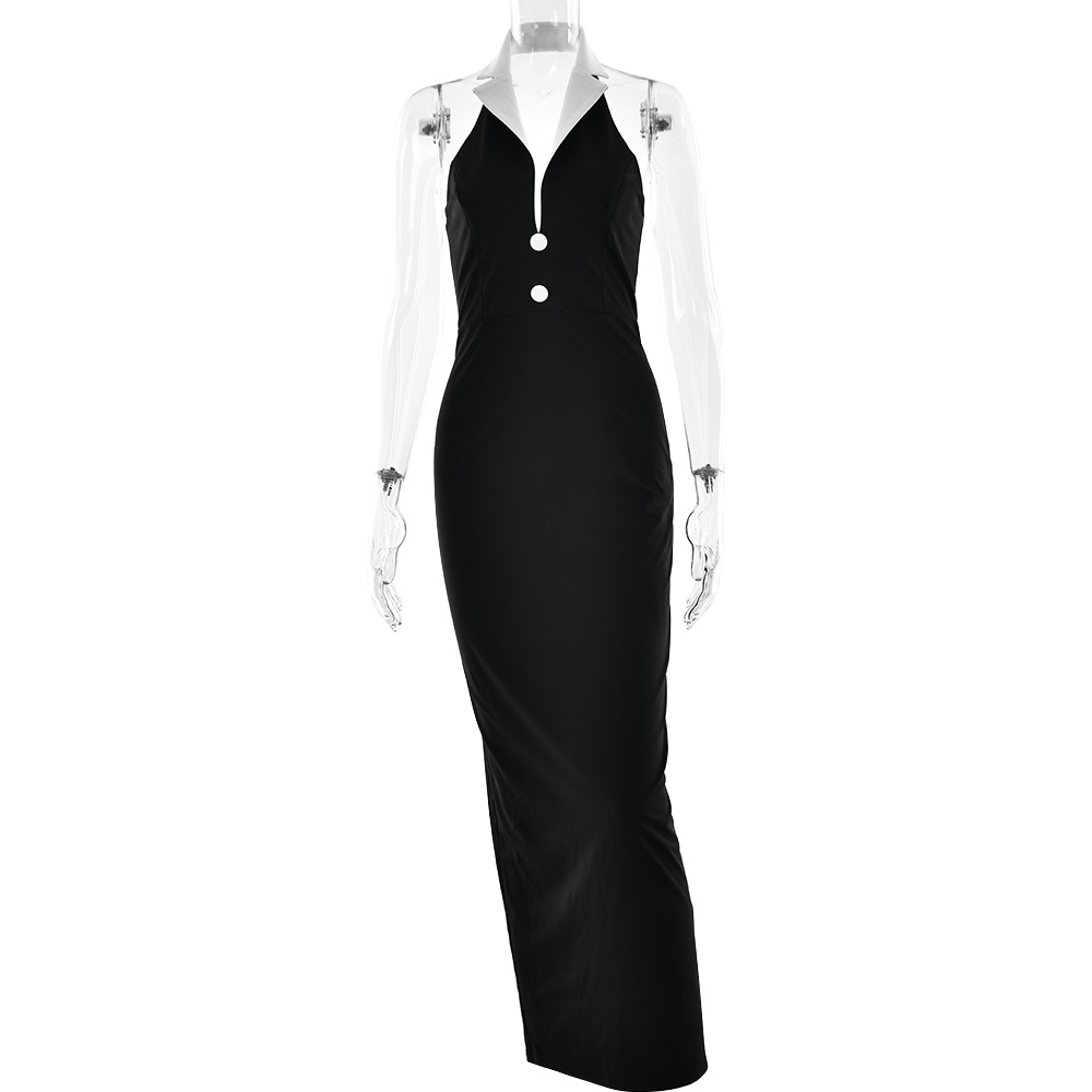 Designsoo Chic Backless Side-Slit Slimming Dress for Bold Women