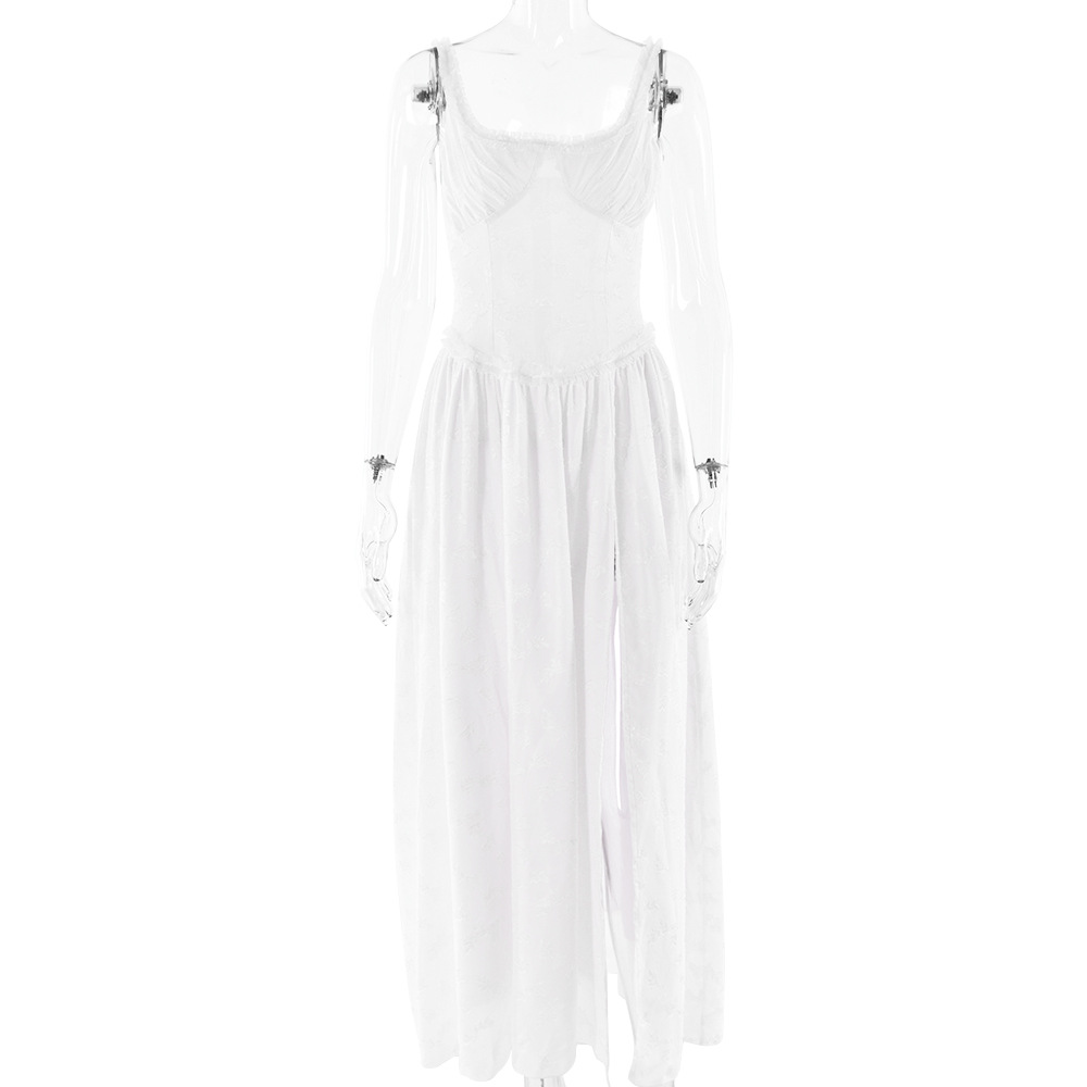 Designsoo Sexy and Stylish Strappy Backless Bodycon Maxi Dress with High Slit