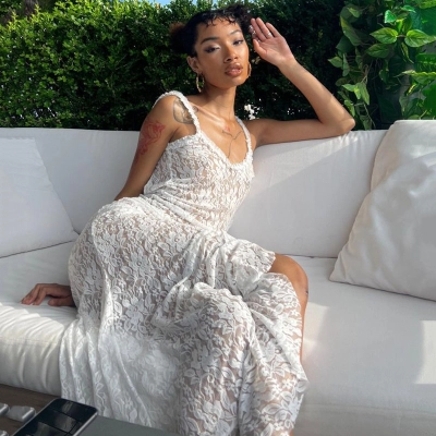 Designsoo Sexy Fashion Lace Strap Backless Long Pencil Dress 02