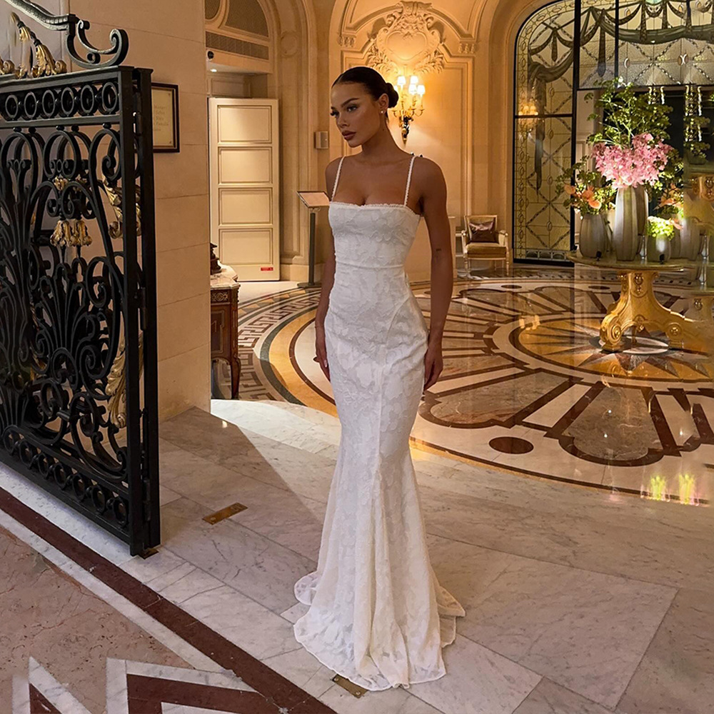 Designsoo Sexy Fashion Strappy Backless Tie Dress - Slim Fit Long Dress for Spring and Summer