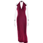 Designsoo Fashionable Halter Collar Bodycon Midi Dress with Open Back