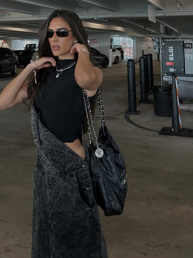 Relaxed Fit Vintage Washed Straight-Leg Denim Jumpsuit