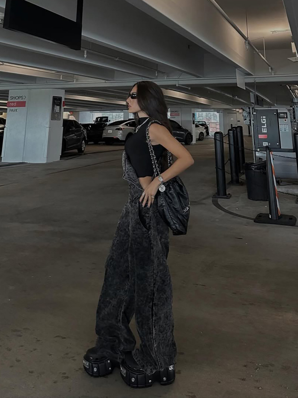 Relaxed Fit Vintage Washed Straight-Leg Denim Jumpsuit