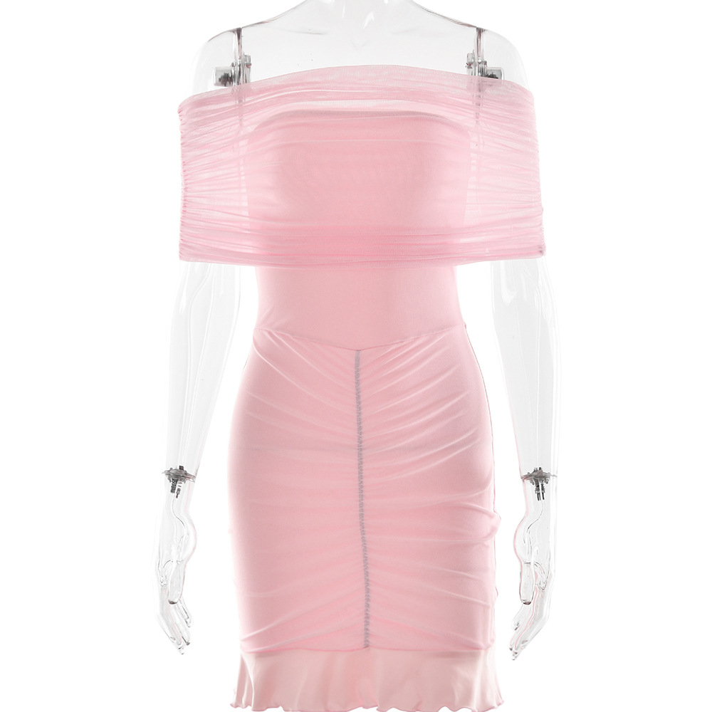 Designsoo Sexy Fit-and-Flare Off-the-Shoulder Ruffle Pencil Dress, Showcasing Your Alluring Curves