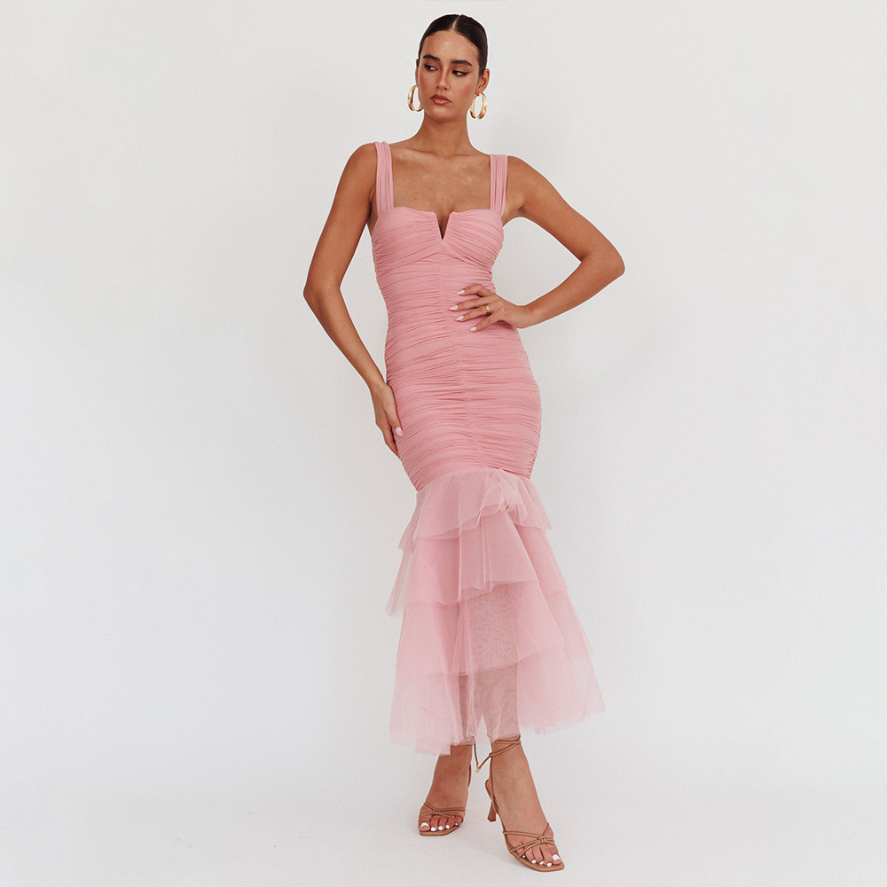 Designsoo Sexy Patchwork Strap Long Dress