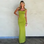 Designsoo Sexy Sleeveless Backless Bodycon Maxi Dress