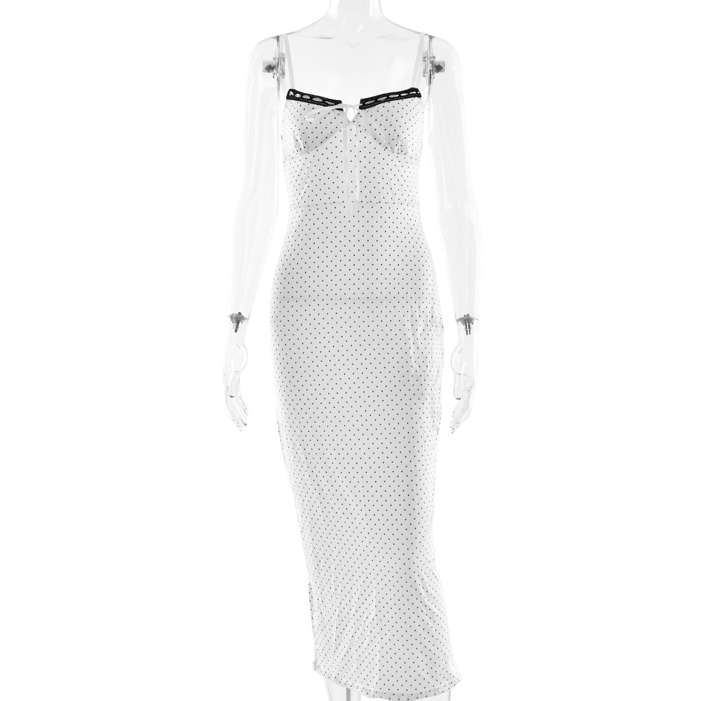 Designsoo Stylish and Sexy Polka Dot Bodycon Midi Dress