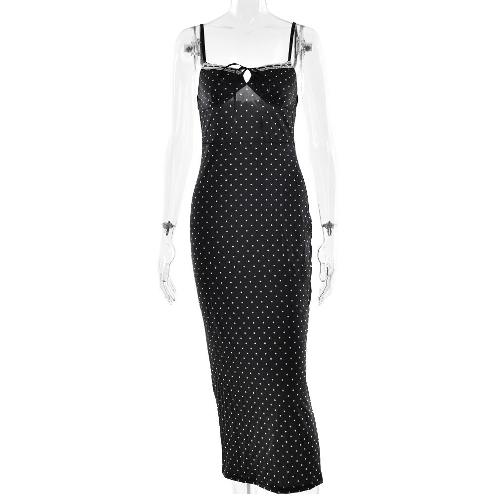 Designsoo Stylish and Sexy Polka Dot Bodycon Midi Dress