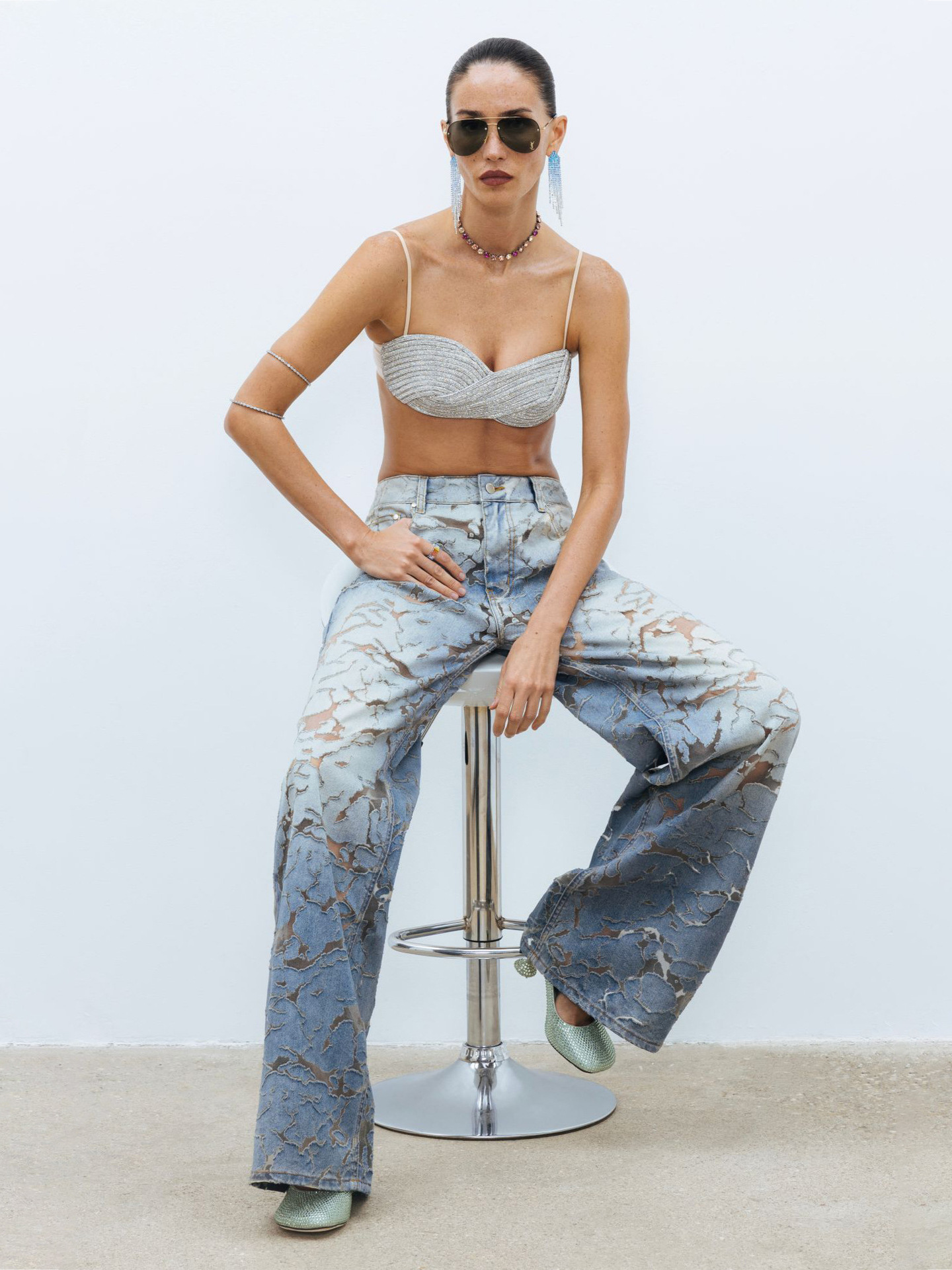 Burnout Distressed Bold Denim Jeans