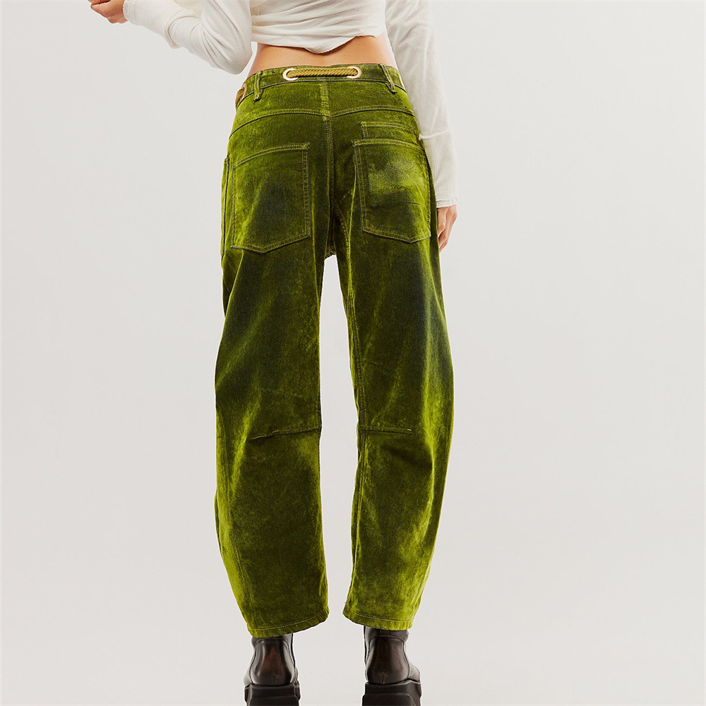 Designsoo Casual Versatile Straight-Leg Velvet Pants