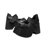 Designsoo 10cm Genuine Leather Platform Flats for All Seasons