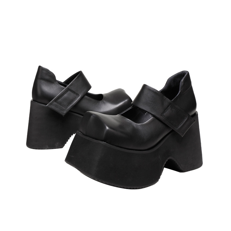 Designsoo 10cm Genuine Leather Platform Flats for All Seasons