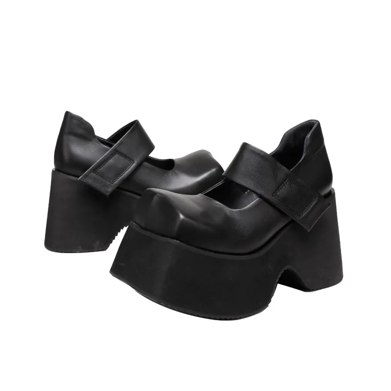 10cm Genuine Leather Platform Flats for All Seasons