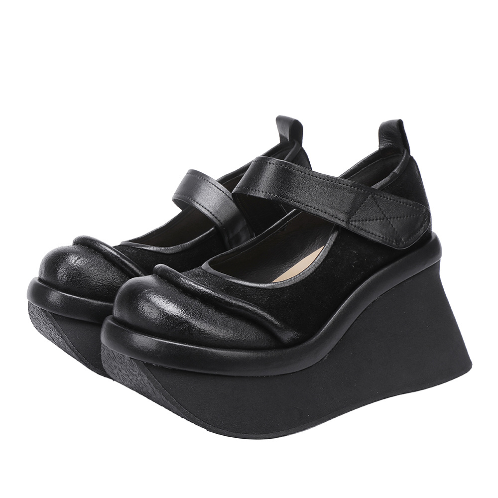 Designsoo Artistic Style One-Strap Platform Sole Flats