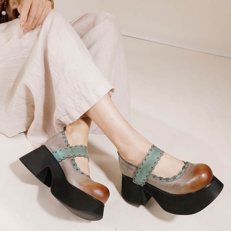 Designsoo Ethnic Style Single Strap Shallow-Cut Flats for All Seasons