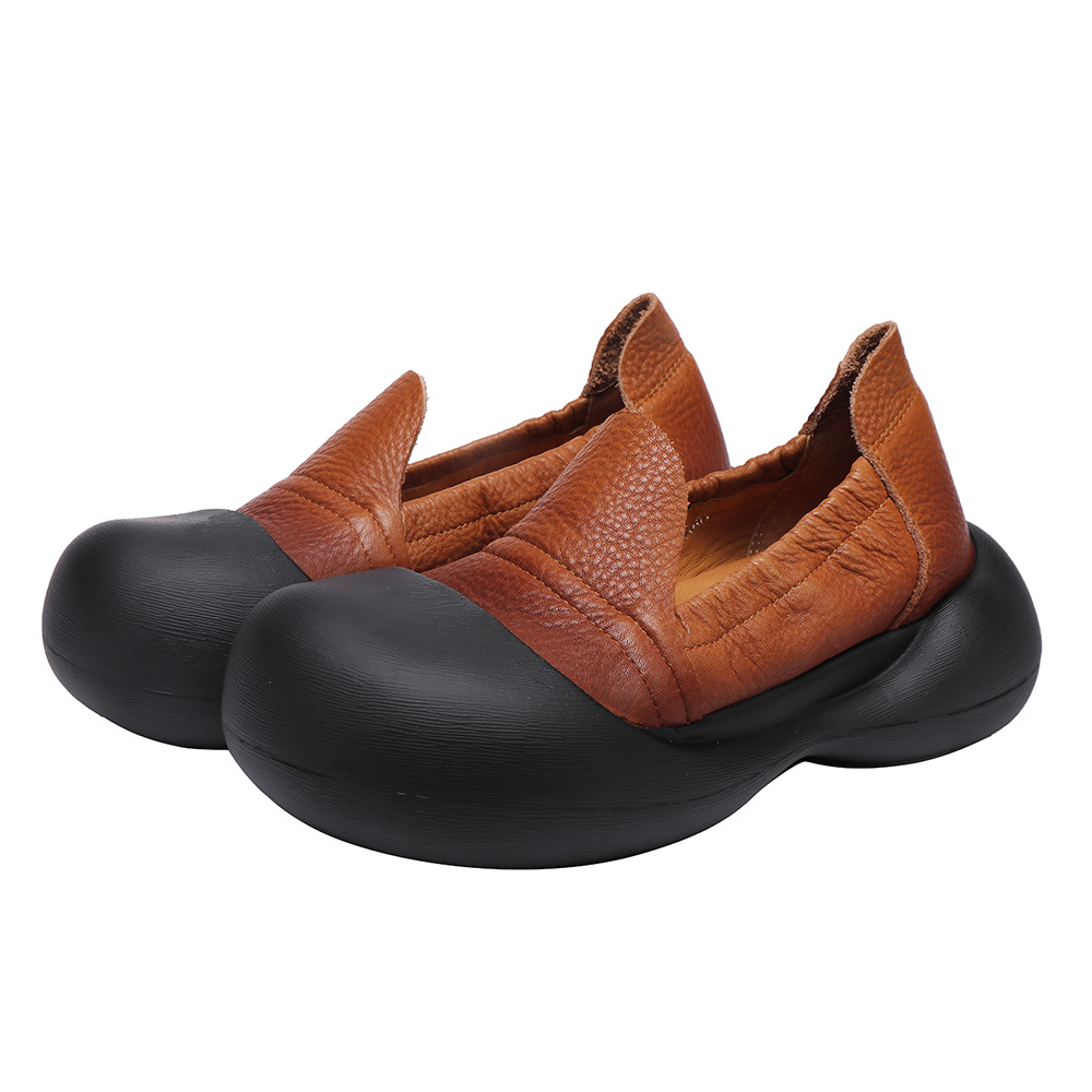 Designsoo Genuine Leather Handmade Casual Slip-On Flats