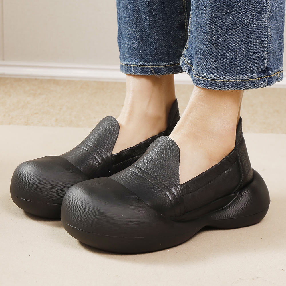 Designsoo Genuine Leather Handmade Casual Slip-On Flats