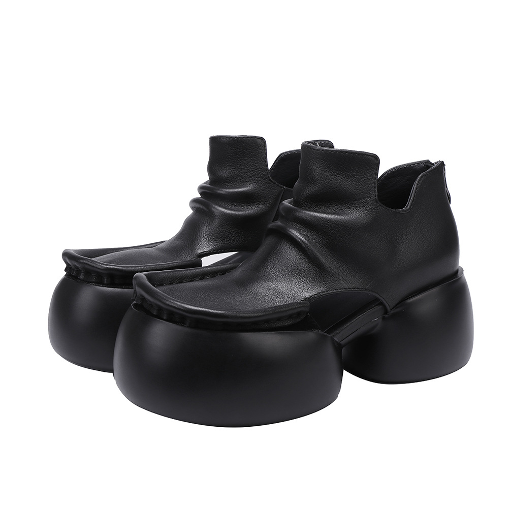 Designsoo Mid-Heel Versatile Trendy Minimalist Luxury Cut-Out Flats