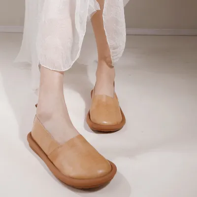 Round-Toe Shallow-Cut Casual Soft Sole Flats for All Seasons 01