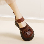 Designsoo Thick Sole Lightweight Hollow-Toe Shallow-Cut Handmade Flats