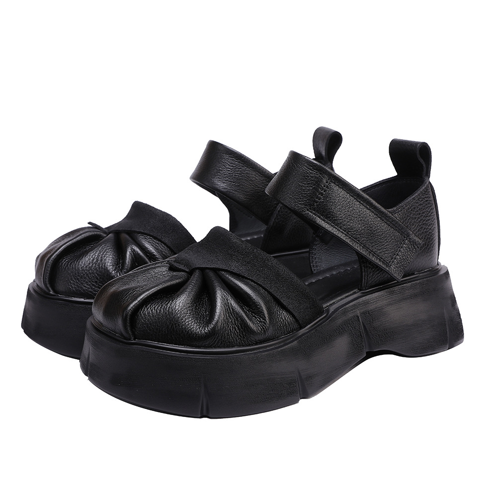 Designsoo Thick Sole Lightweight Hollow-Toe Shallow-Cut Handmade Flats