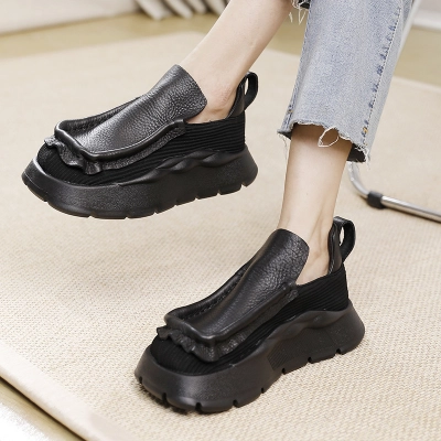 Designsoo Vintage Casual Thick Sole Flats 01