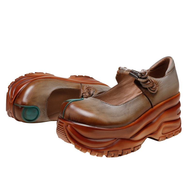 Ethnic Handcrafted Rubbed Finish One-Strap Thick Sole Flats for All Seasons