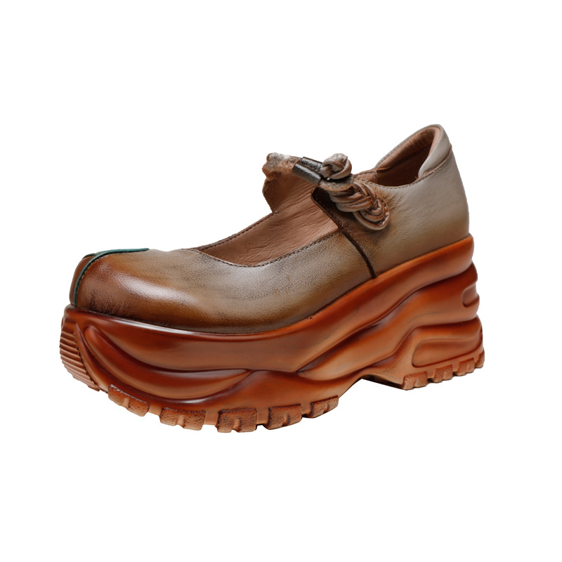 Ethnic Handcrafted Rubbed Finish One-Strap Thick Sole Flats for All Seasons