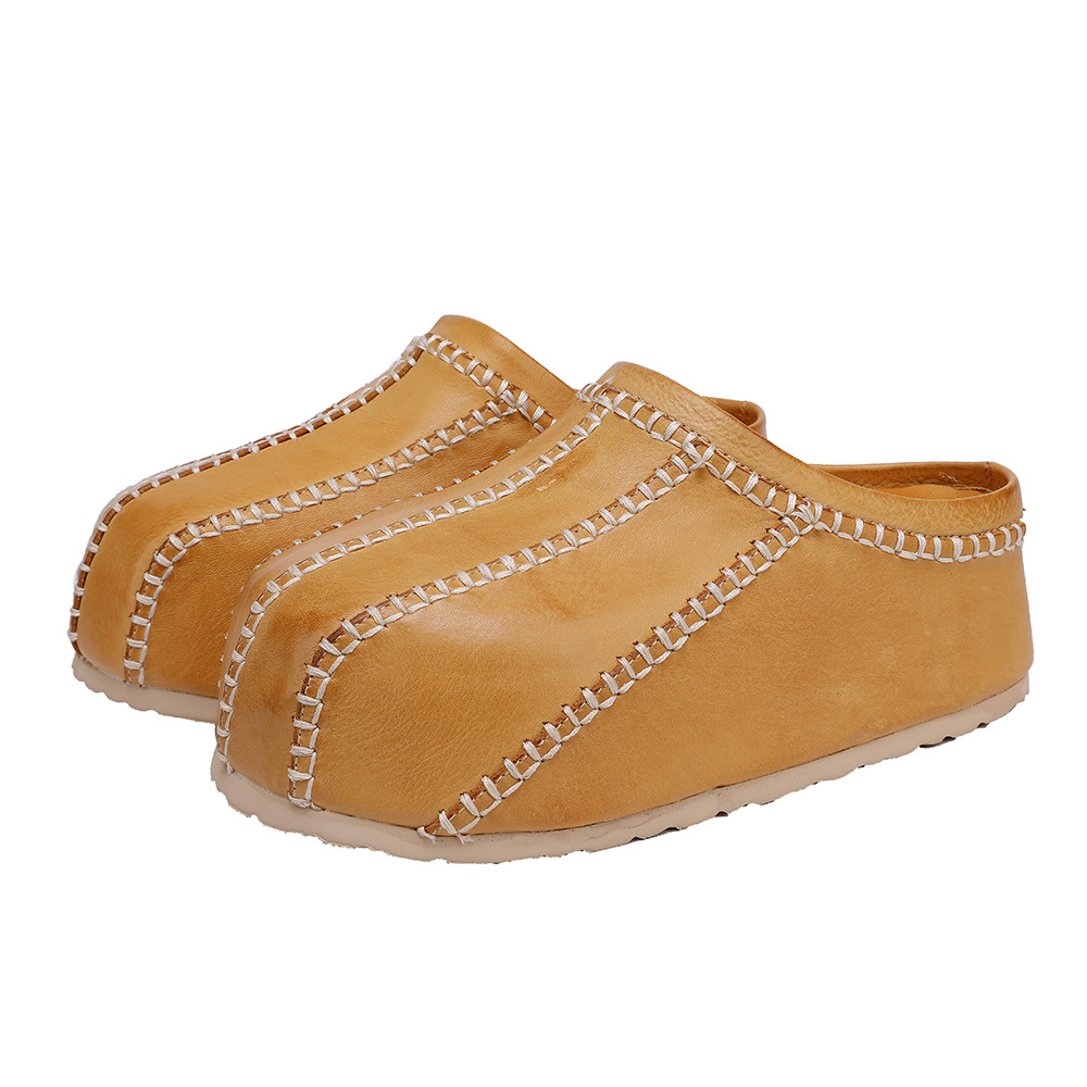 Vintage Outdoor Full Cowhide Closed-Toe Sandals