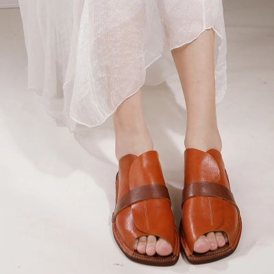 Designsoo Color-Block Soft Sole and Upper Fishmouth Sandals for Women 02