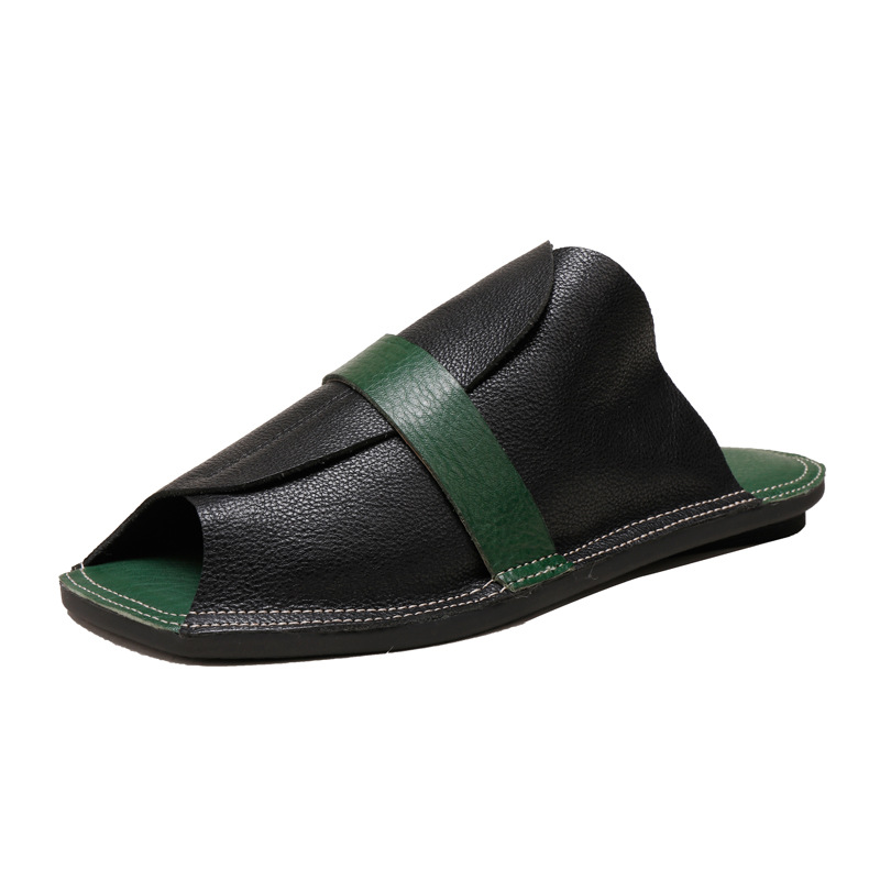 Designsoo Color-Block Soft Sole and Upper Fishmouth Sandals for Women