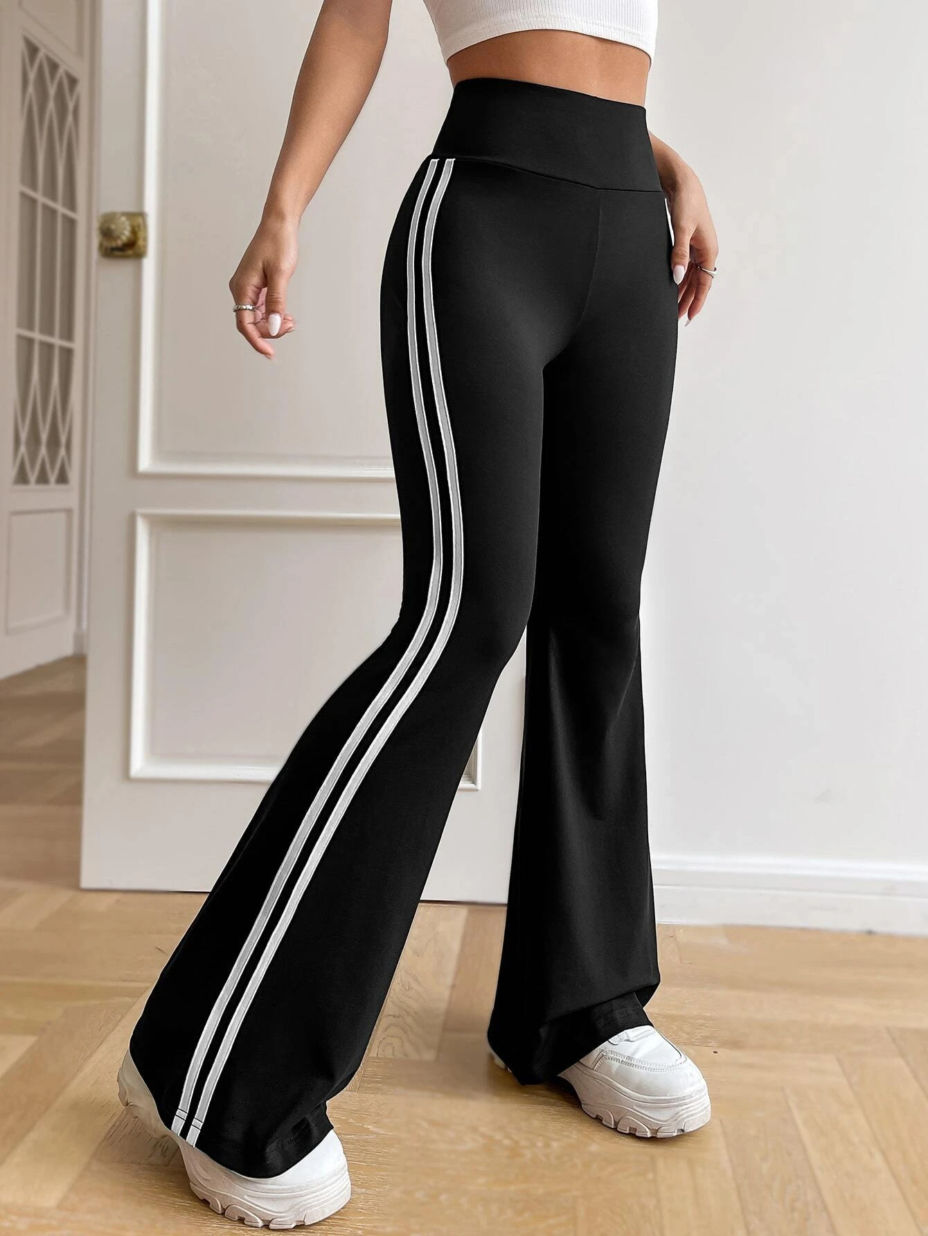 Designsoo Slimming Straight Leg Slight Flare Pants for Women – American Style