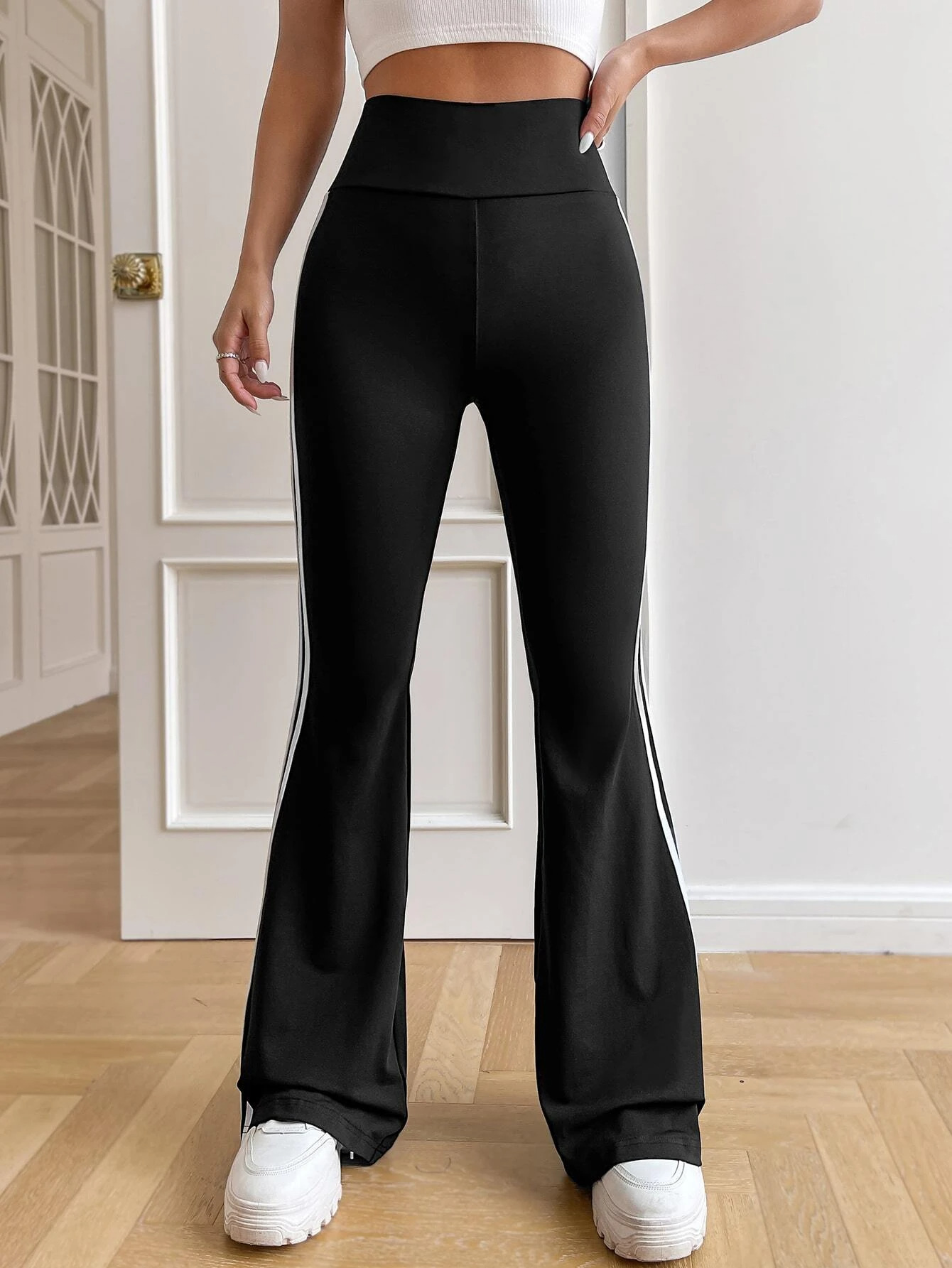 Designsoo Slimming Straight Leg Slight Flare Pants for Women – American Style