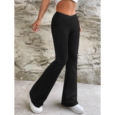 Designsoo V-Waist Slimming Flare Pants for Women – Subtle Flare with a Slim Fit 02