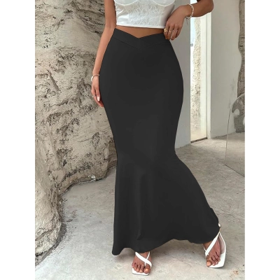 Designsoo Waist Cutout Mini V Shaped Slimming Bodycon Skirt for Women 01
