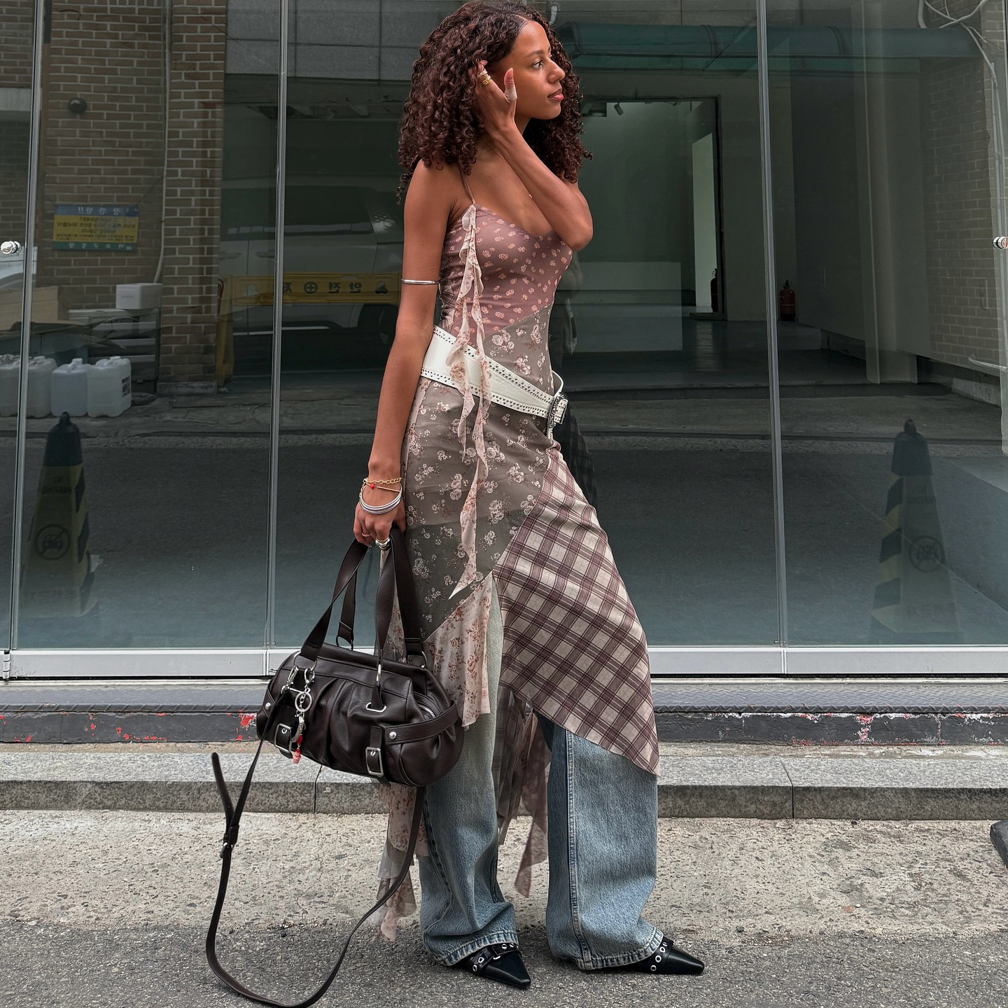 Designsoo American Color-Block Long Camisole - Fashionable Design, Showcasing Individual Charm