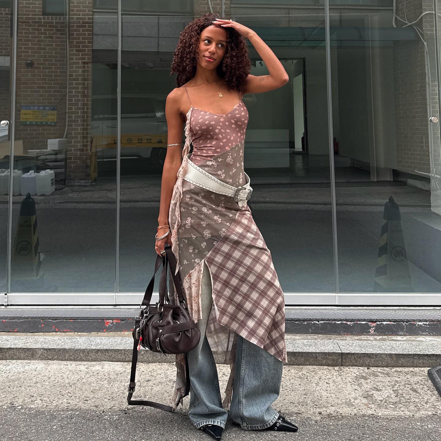 Designsoo American Color-Block Long Camisole - Fashionable Design, Showcasing Individual Charm