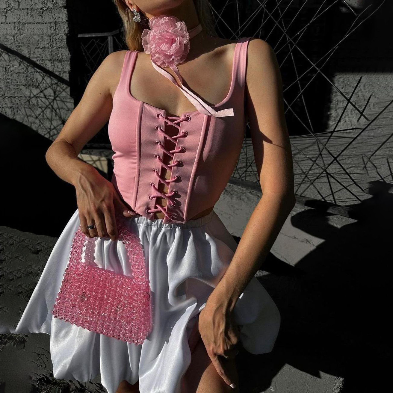 Designsoo Crop Tie-Up Versatile Camisole - Fashionable Design, Showcasing Individual Charm