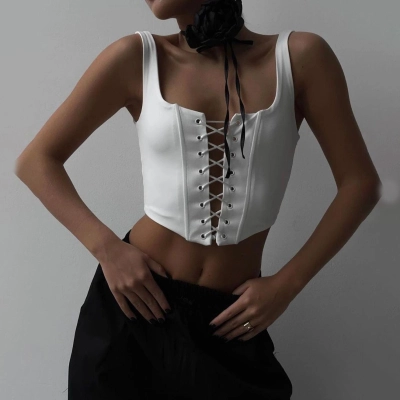 Designsoo Crop Tie-Up Versatile Camisole - Fashionable Design, Showcasing Individual Charm 02