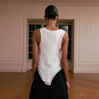 Designsoo Edgy Girl Double Layer Sheer Crop Top | Transparent Design for Trendy Looks 02