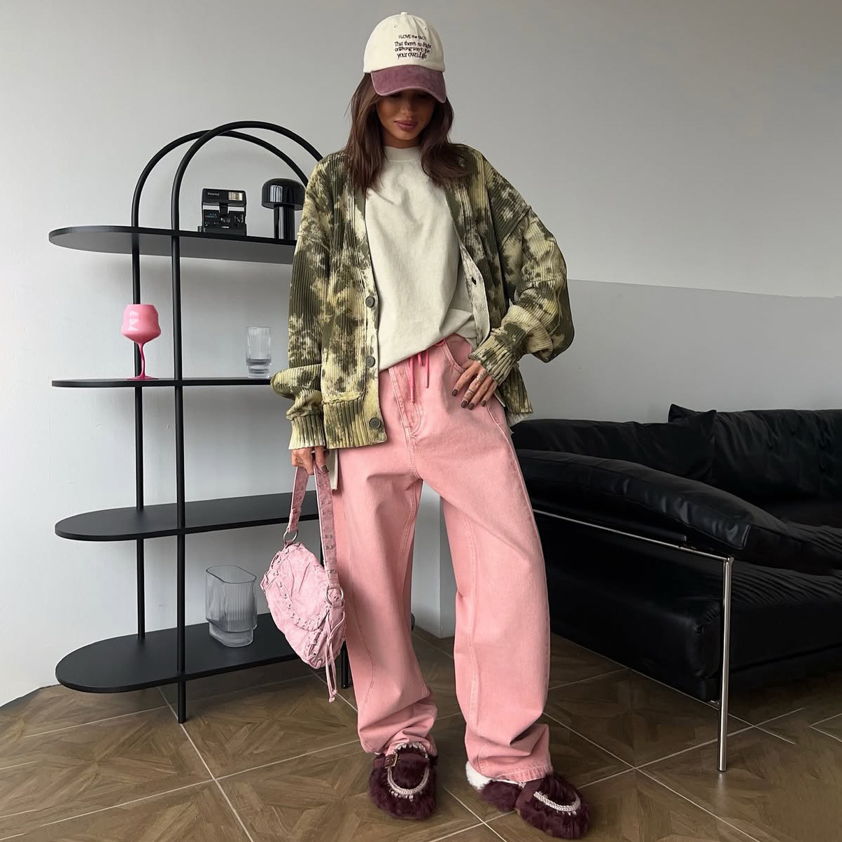 Knit V-Neck Cardigan Sweater for Women – Oversized Casual Outerwear