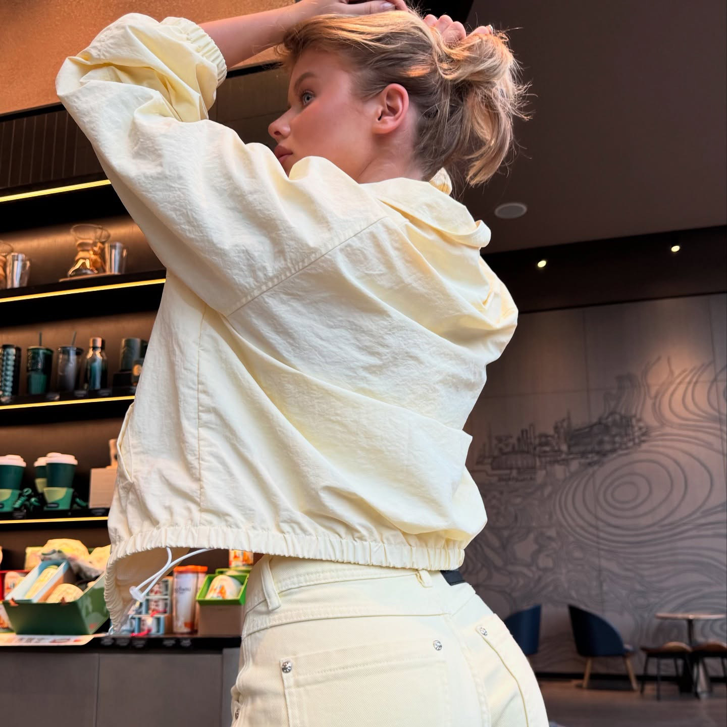 Soft Yellow Fresh and Comfortable Loose Fit Sports Jacket for Women – Spring New Arrival