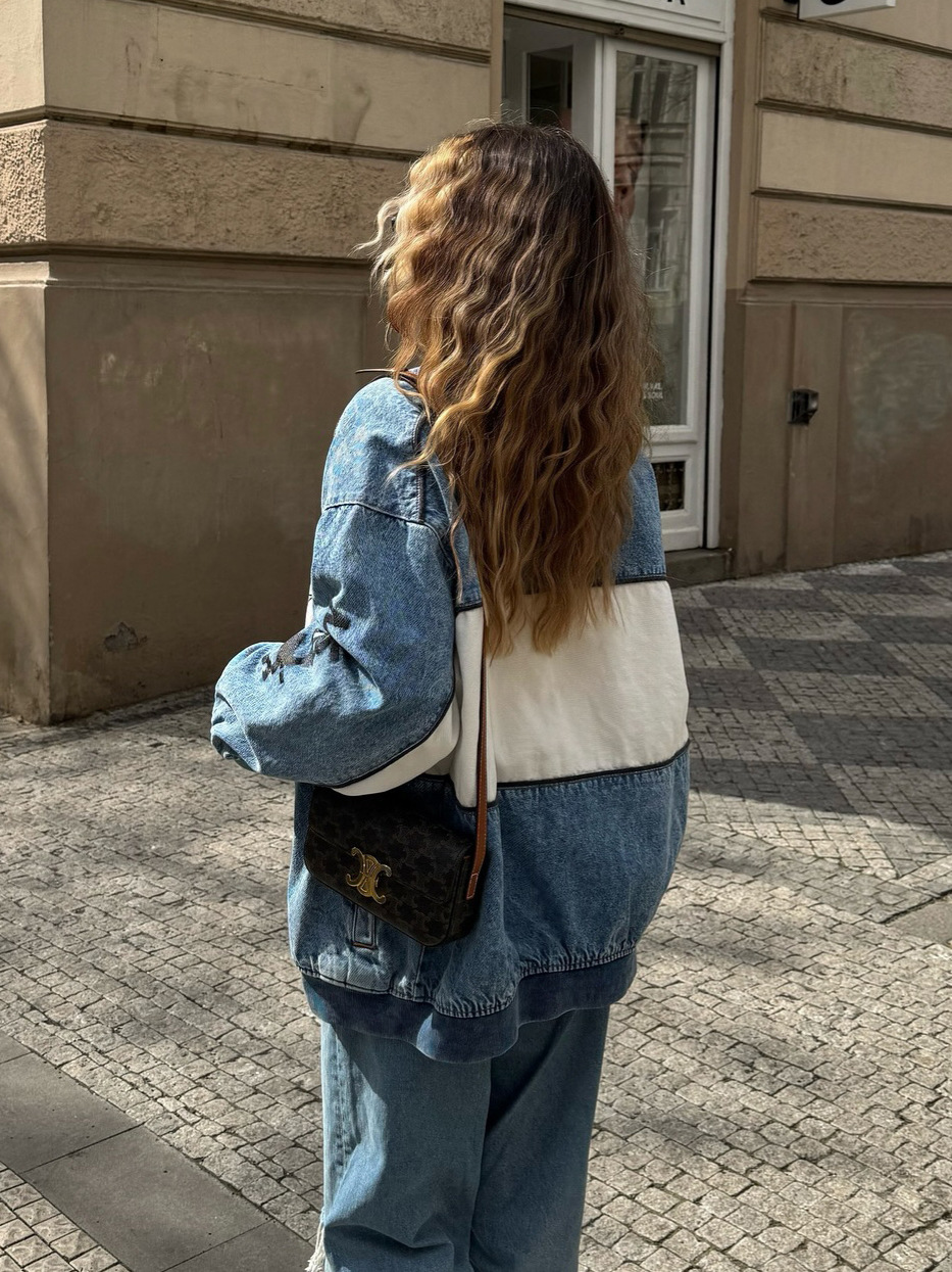 Street Style Patchwork Baseball Denim Jacket for Women – Oversized Casual Sporty Jacket