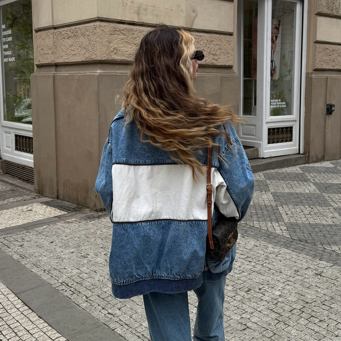 Street Style Patchwork Baseball Denim Jacket for Women – Oversized Casual Sporty Jacket