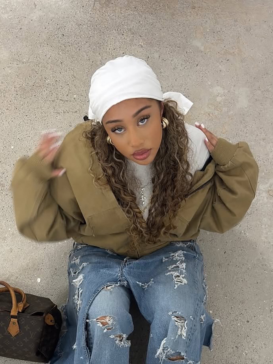 Designsoo Hooded Back Cow Embroidery Sweatshirt Jacket for Women – Oversized Casual Pullover Hoodie