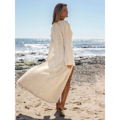 Lace-Up Detail Office Knit Cardigan for Women – Spring Business Casual Outerwear 02